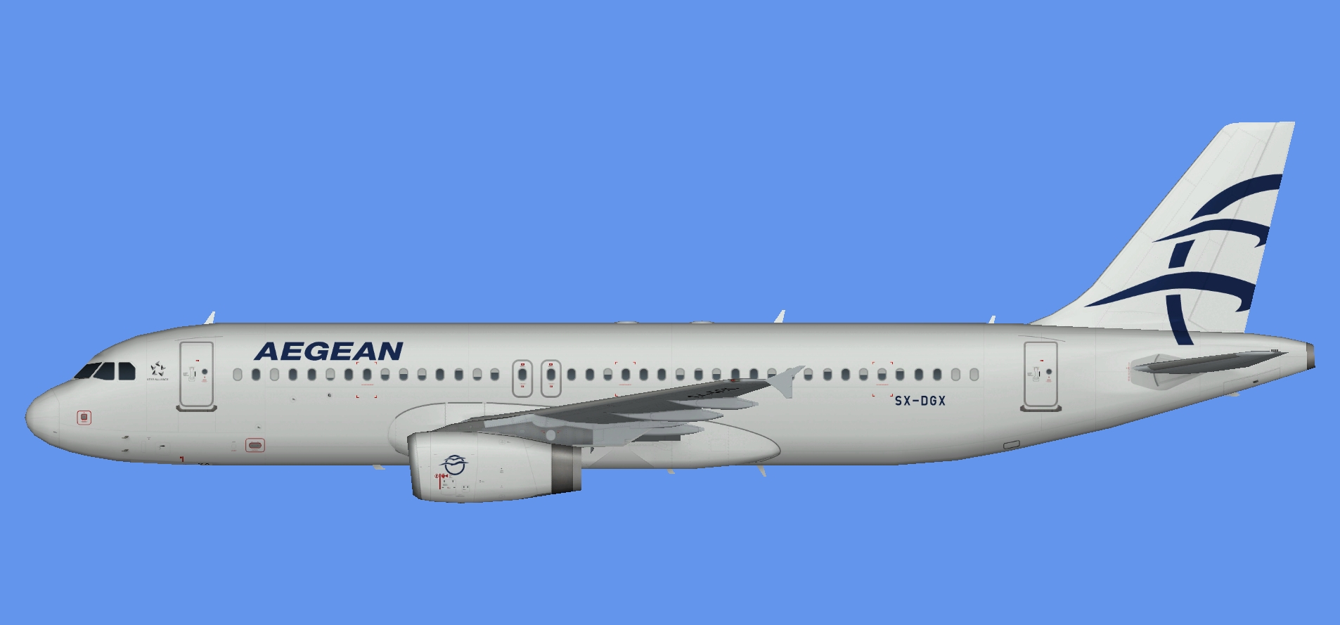 Aegean Airlines A320 (white belly)