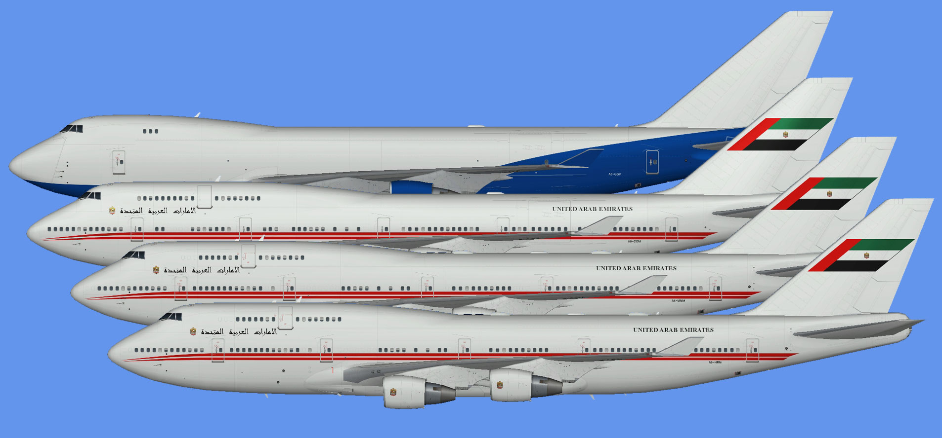 Dubai Air Wing Boeing 747-400 fleet