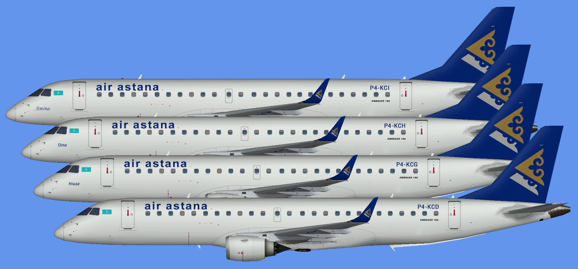 Air Astana E-190 fleet