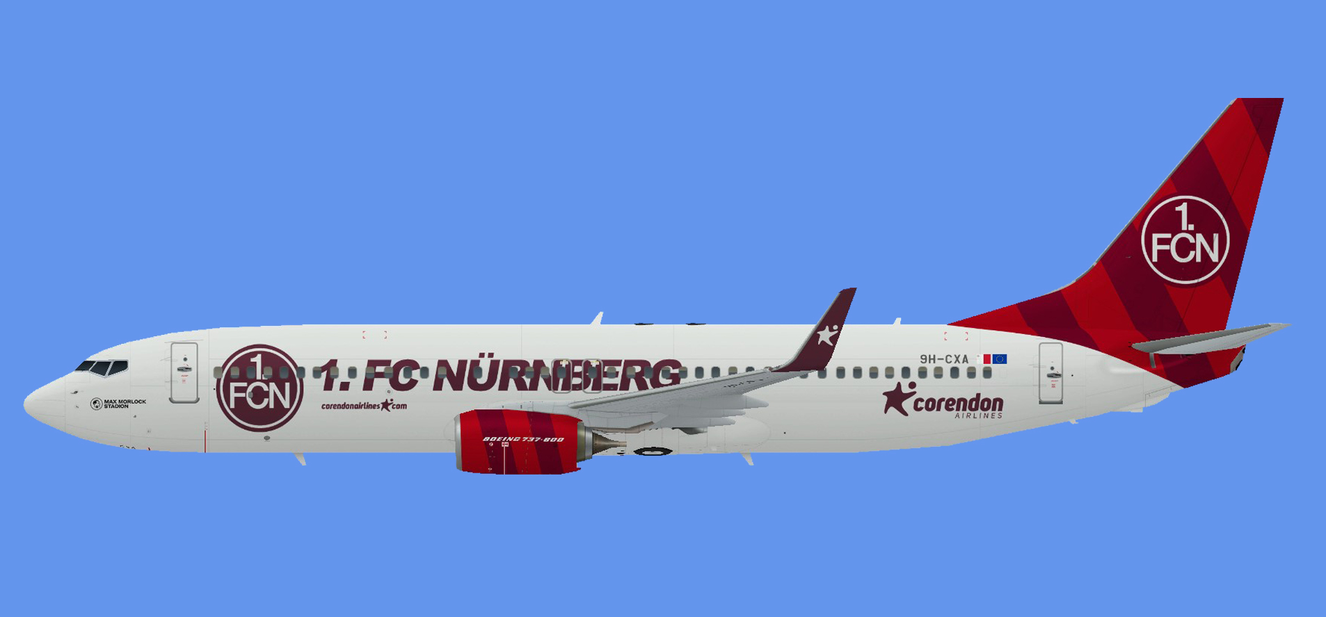 Corendon Europe 737-800 FC Nurnberg logojet