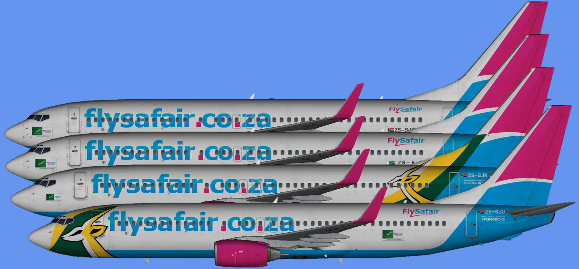FlySafair Boeing 737-800 fleet 2019