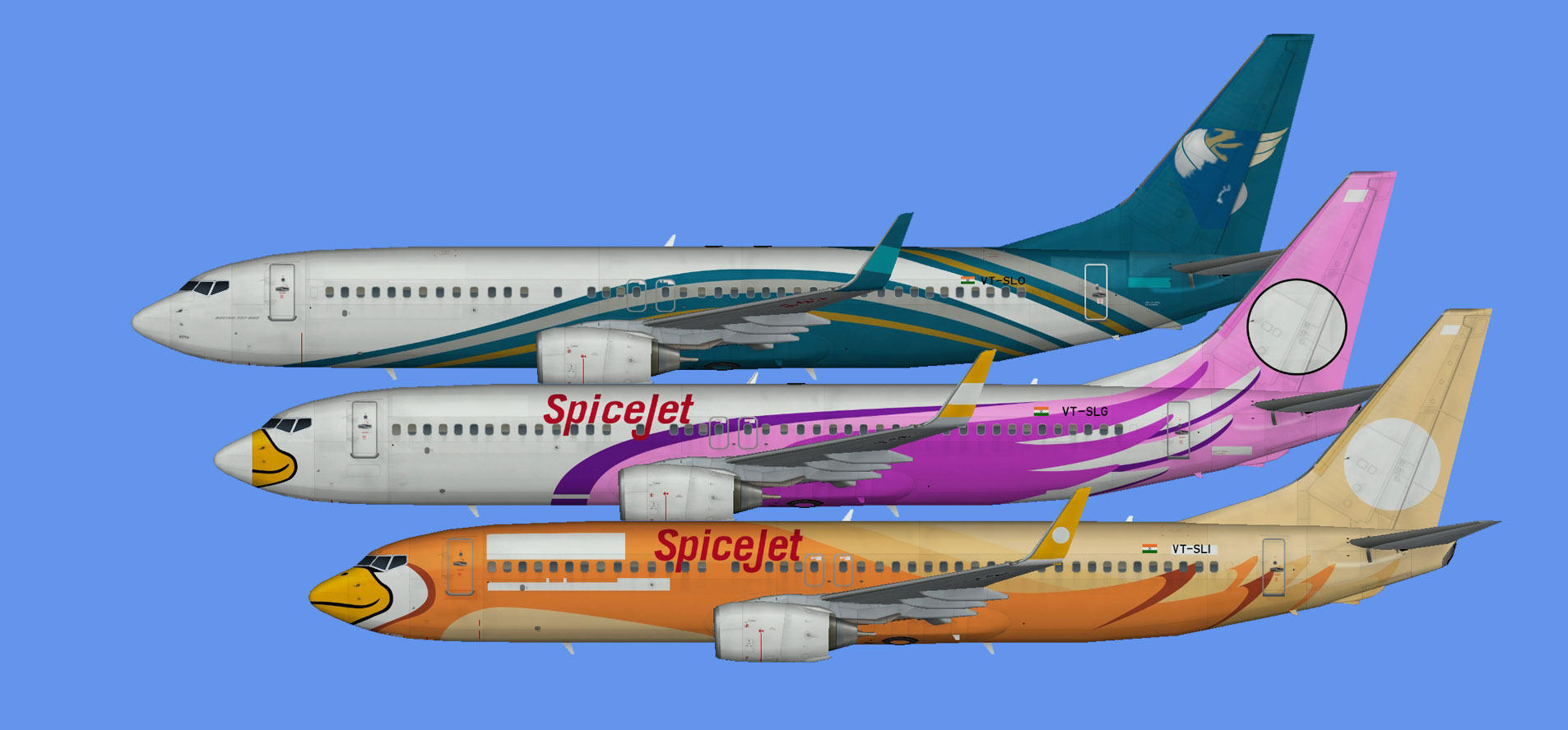 Spicejet 737-800 hybrids