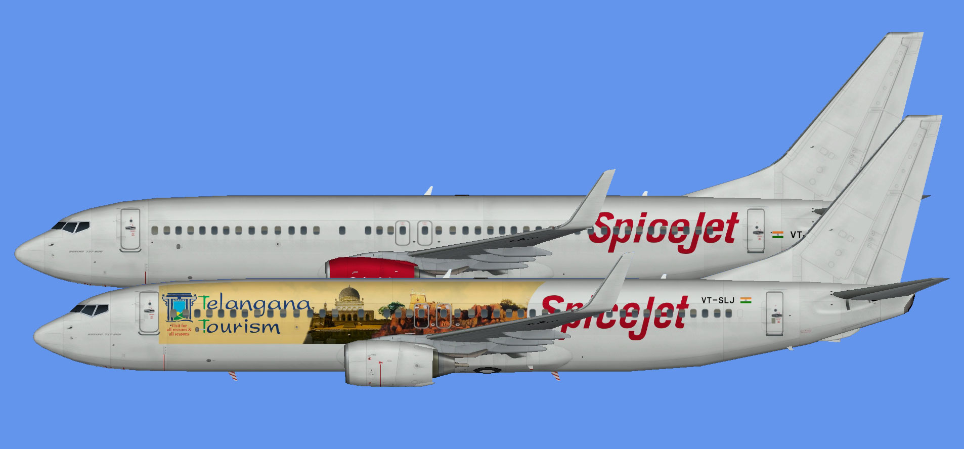 Spicejet 737-800 logojets
